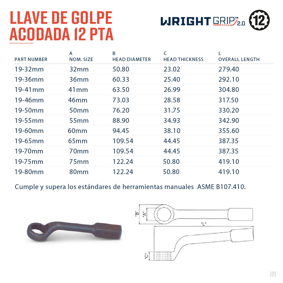 LLAVE DE GOLPE ACODADA 12 PTA 1 PZA DE 32MM HASTA 80MM WRIGHT TOOL 02