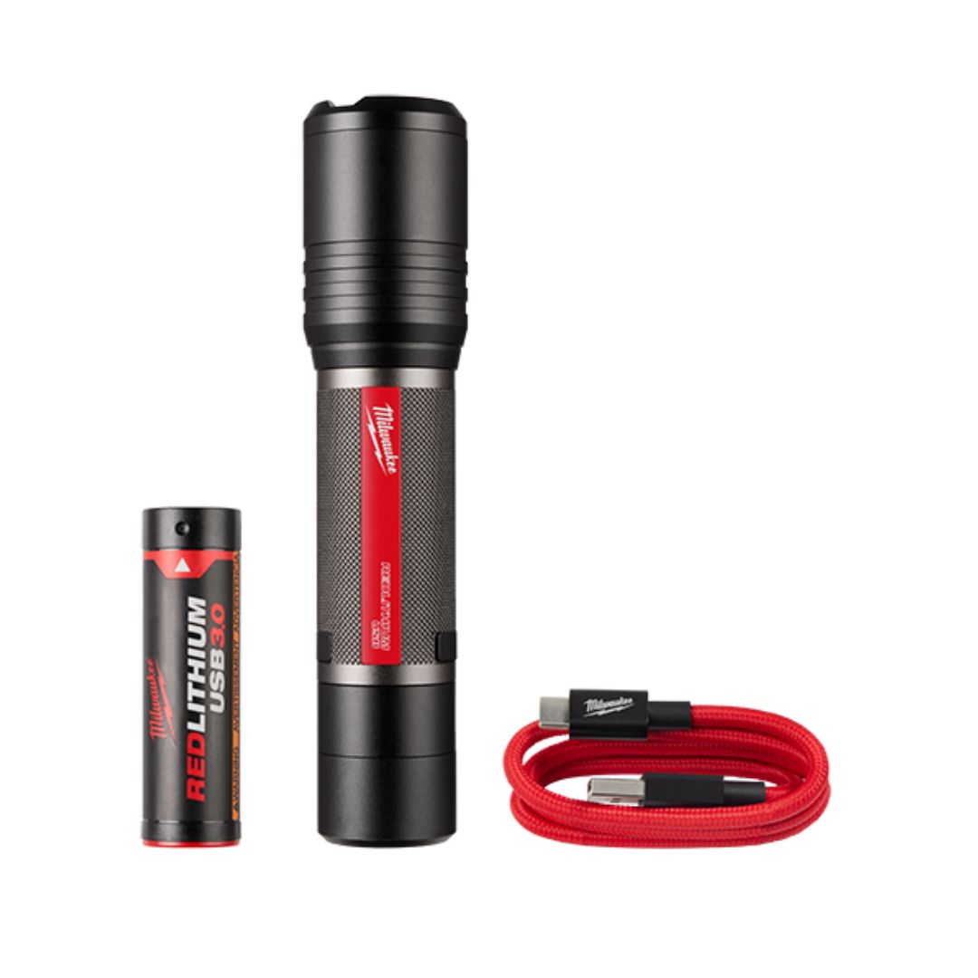 LINTERNA CON ENFOQUE DESLIZANTE USB REDLITHIUM&trade; DE 2000 L (2162-21) MILWAUKEE 01