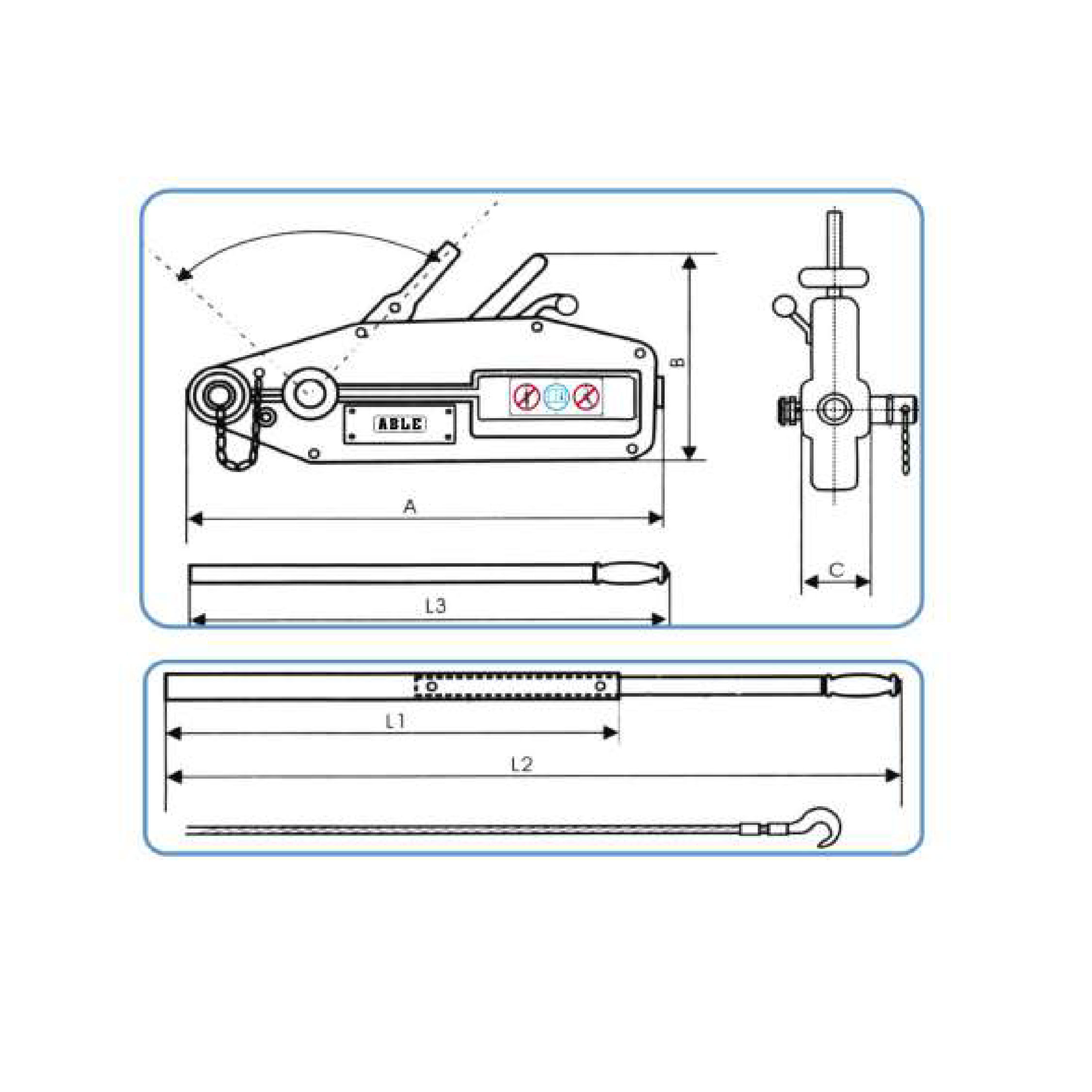 TECLE A CABLE DE IZAJE Y ARRASTRE WRP ABLE 03