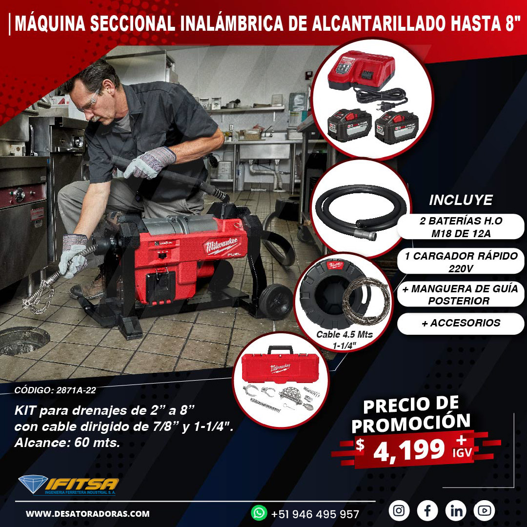 Promoci&oacute;n KIT para drenajes de 2" a 8" &ndash; C&oacute;digo: 2871A-22 01